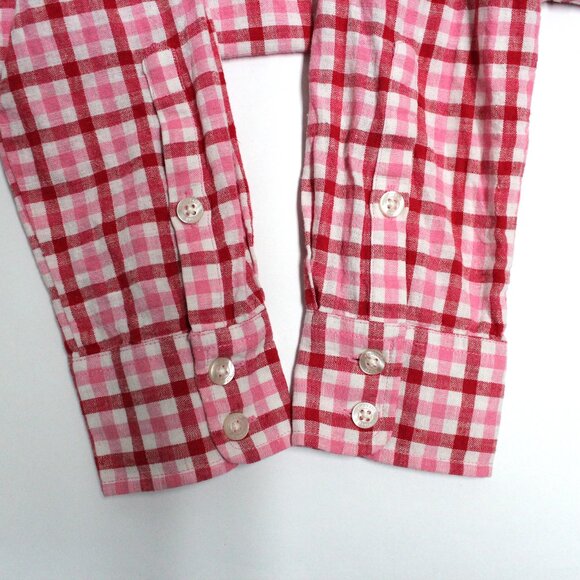 Vineyard Vines Size 0 Women's Long Sleeve Plaid 1/2 Button Front Blouse or Shirt - Picture 9 of 12